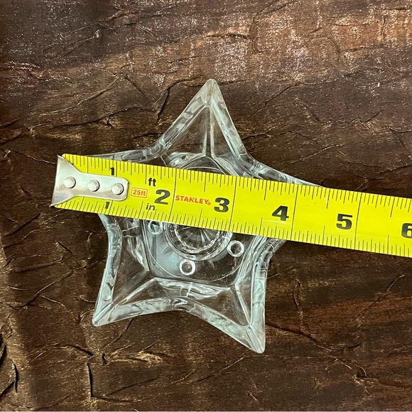 Crystal 5 point star tapered candlestick candleholders lay flat elegant 1’x5’ - Picture 4 of 10